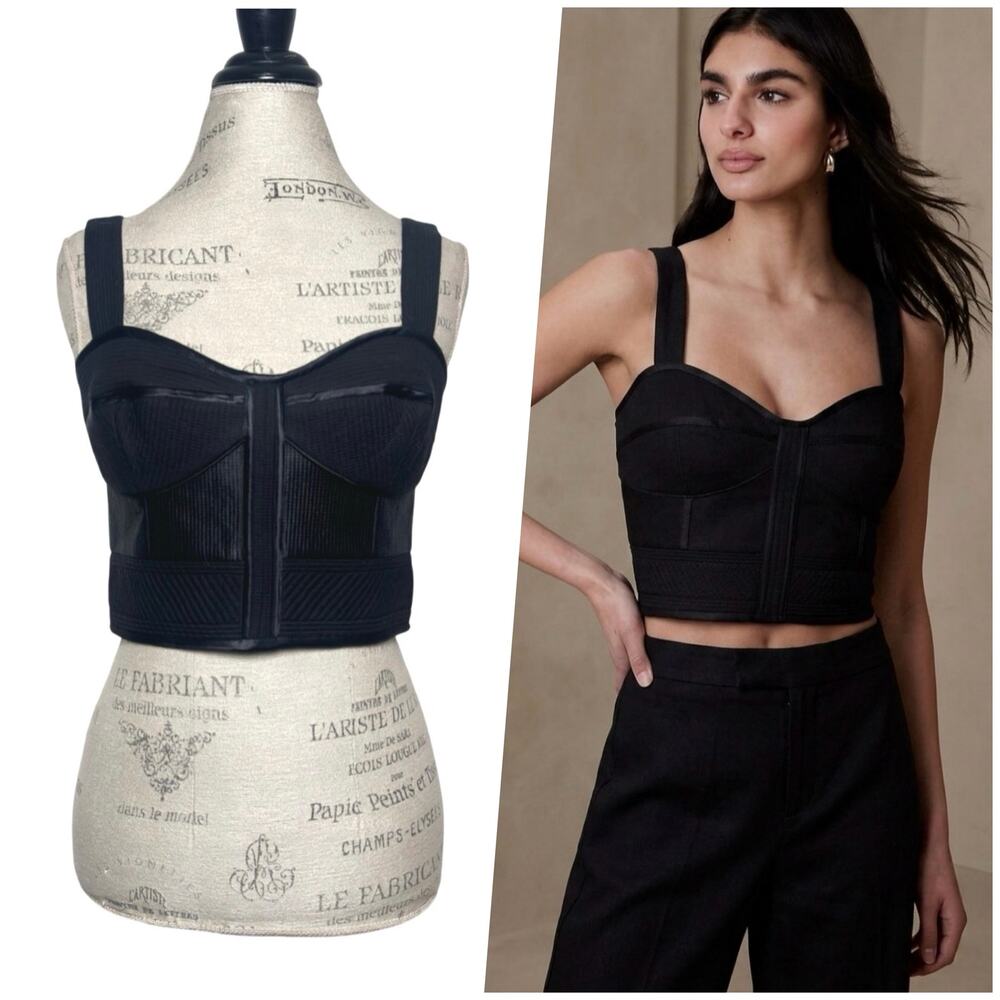 Banana Republic | Women | Clover Quilted Poplin Silk Corset Bustier Top | Sz 6